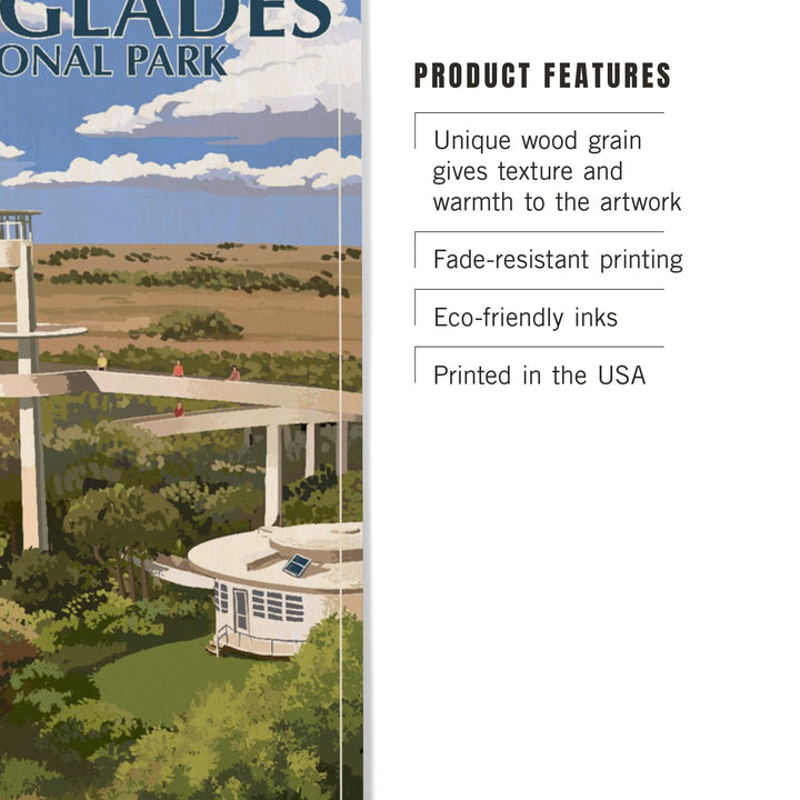 Everglades National Park, Florida, Shark Valley Tower, Wood Signs and Postcards Wood Lantern Press 