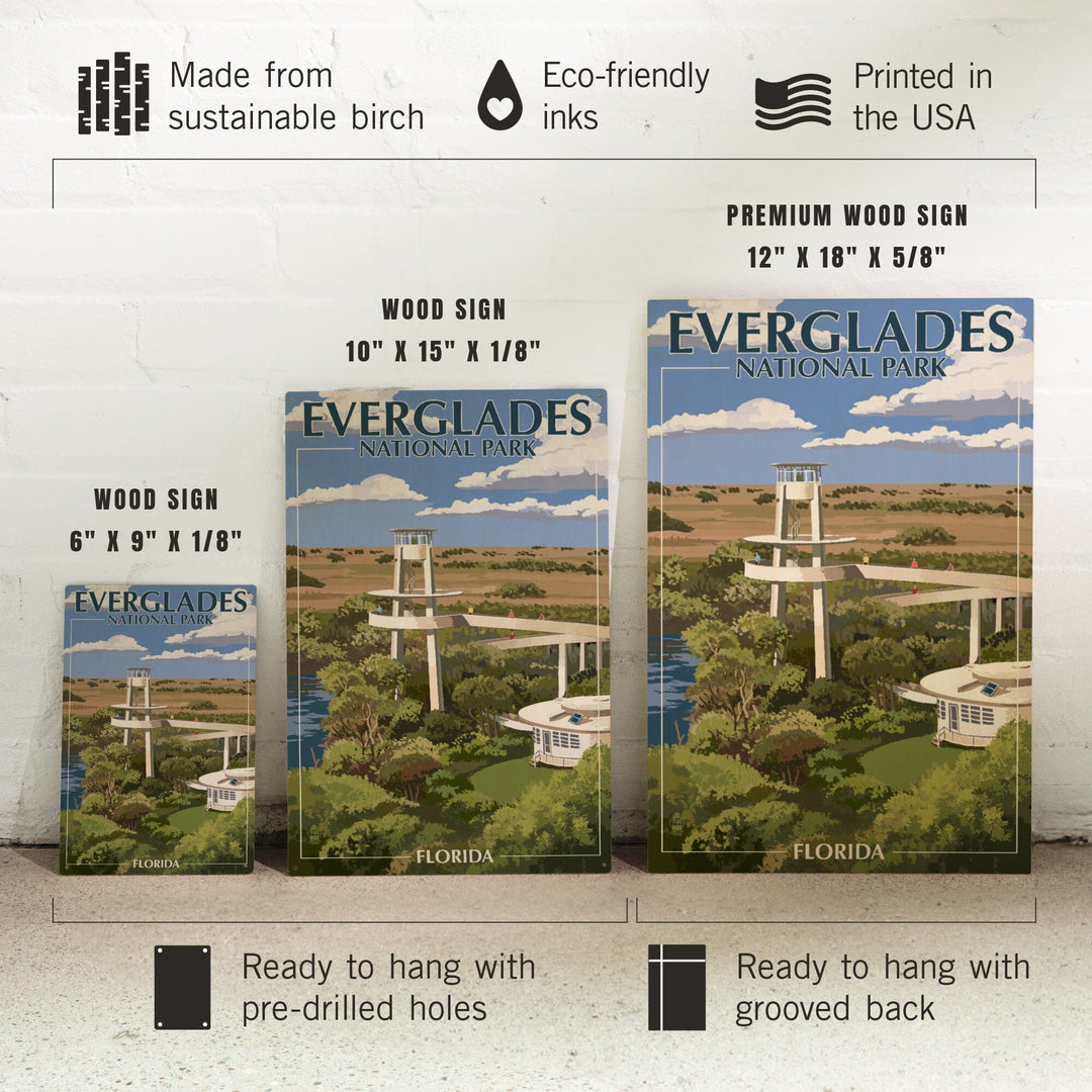 Everglades National Park, Florida, Shark Valley Tower, Wood Signs and Postcards Wood Lantern Press 