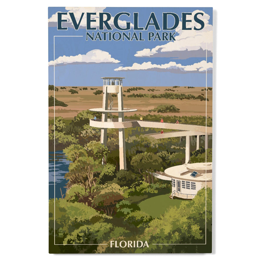 Everglades National Park, Florida, Shark Valley Tower, Wood Signs and Postcards Wood Lantern Press 