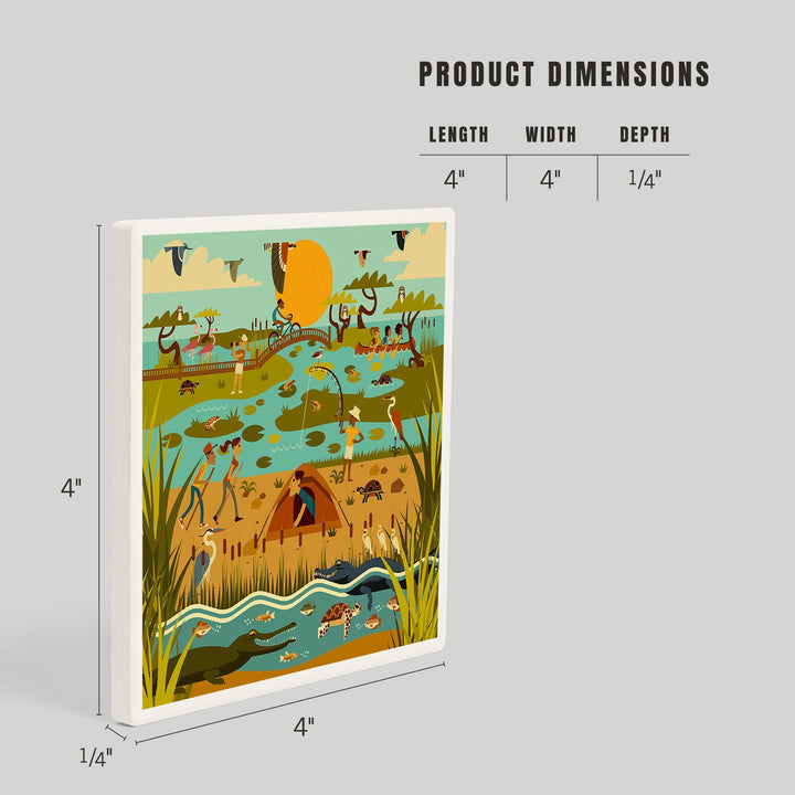 Everglades National Park, Geometric, Coasters Coasters Lantern Press 