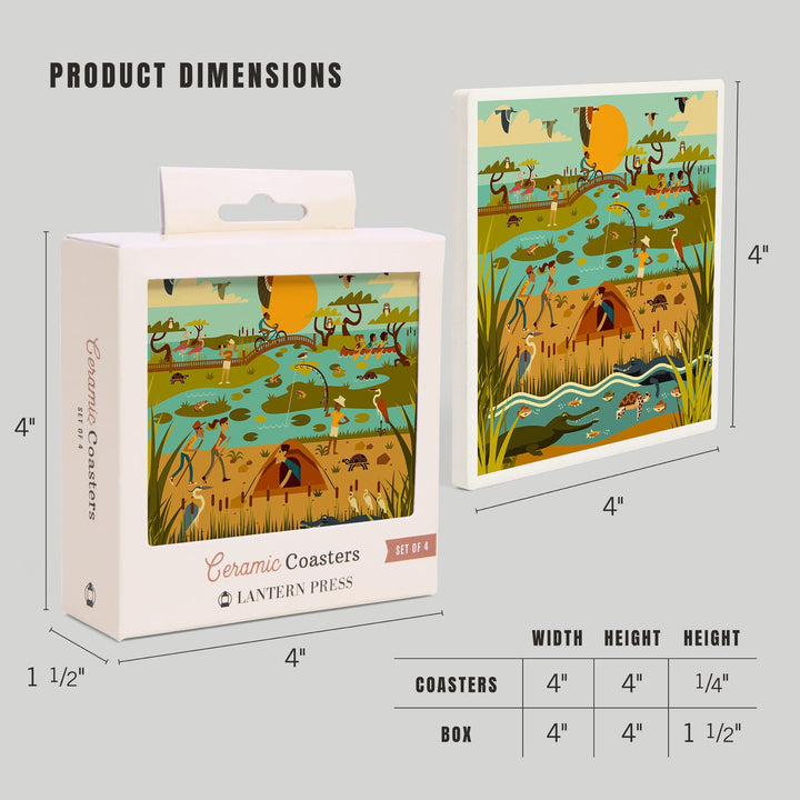 Everglades National Park, Geometric, Coasters Coasters Lantern Press 
