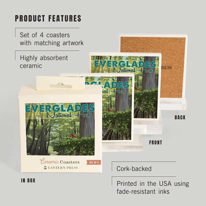 Everglades National Park, River View, Coasters Coasters Lantern Press 