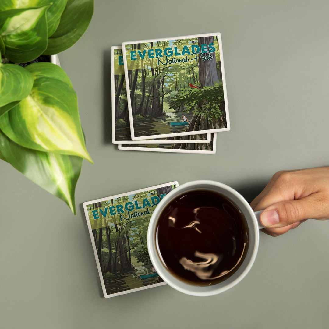 Everglades National Park, River View, Coasters Coasters Lantern Press 