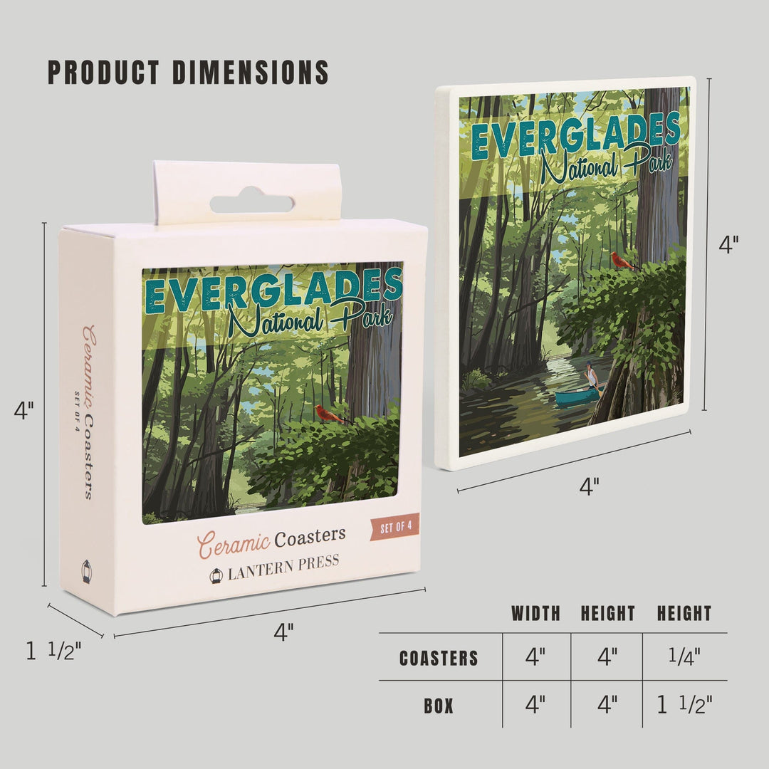 Everglades National Park, River View, Lantern Press Artwork, Lantern Press Artwork, Coaster Set - Lantern Press