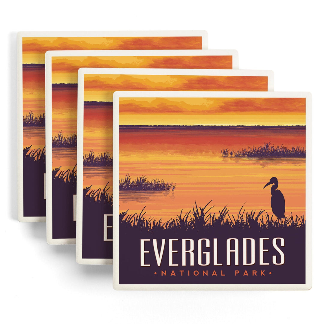 Everglades National Park, Sunset, Coasters Coasters Lantern Press 