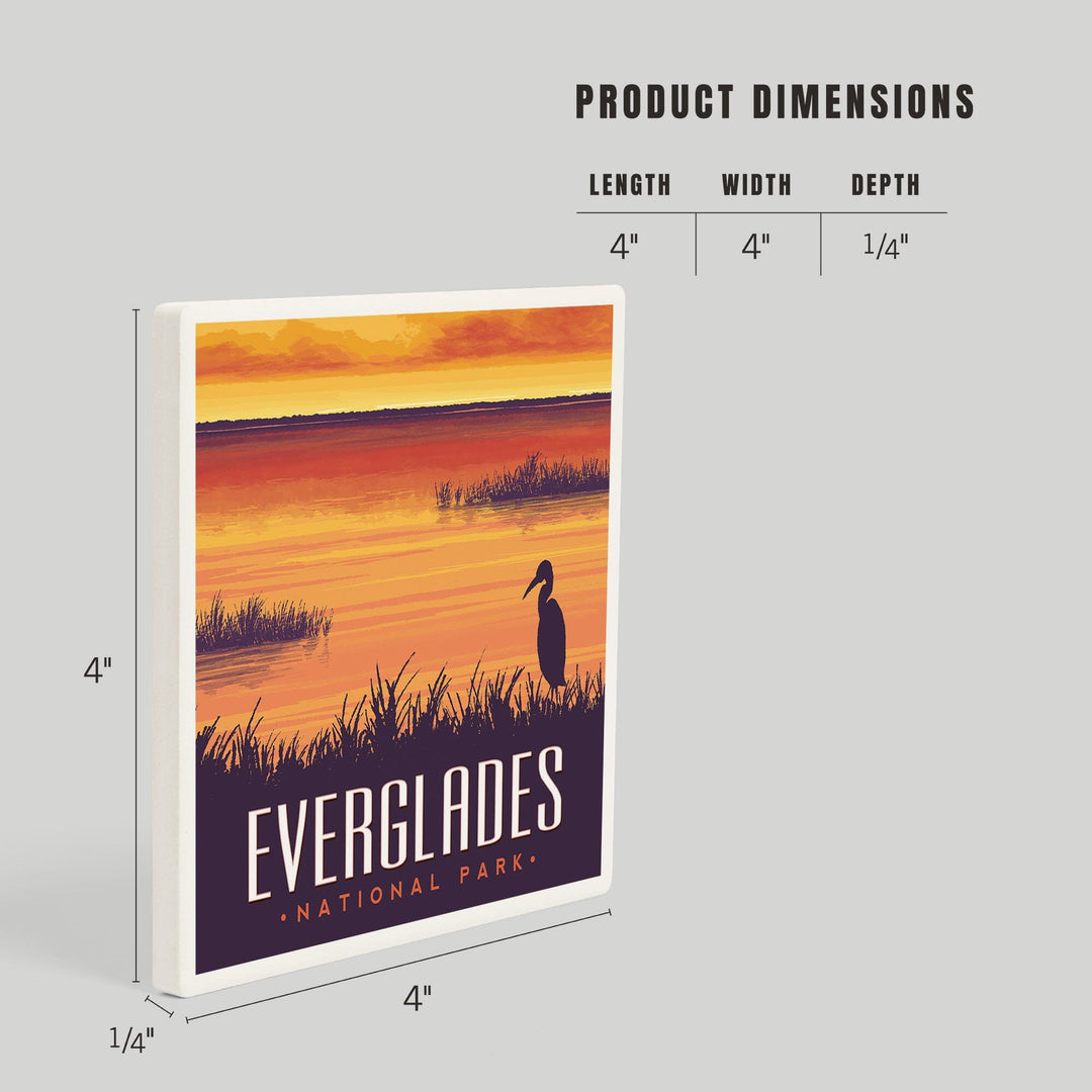 Everglades National Park, Sunset, Coasters Coasters Lantern Press 