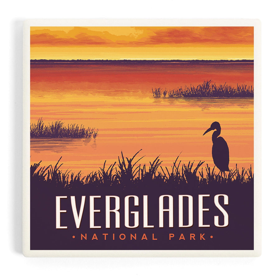 Everglades National Park, Sunset, Coasters Coasters Lantern Press 