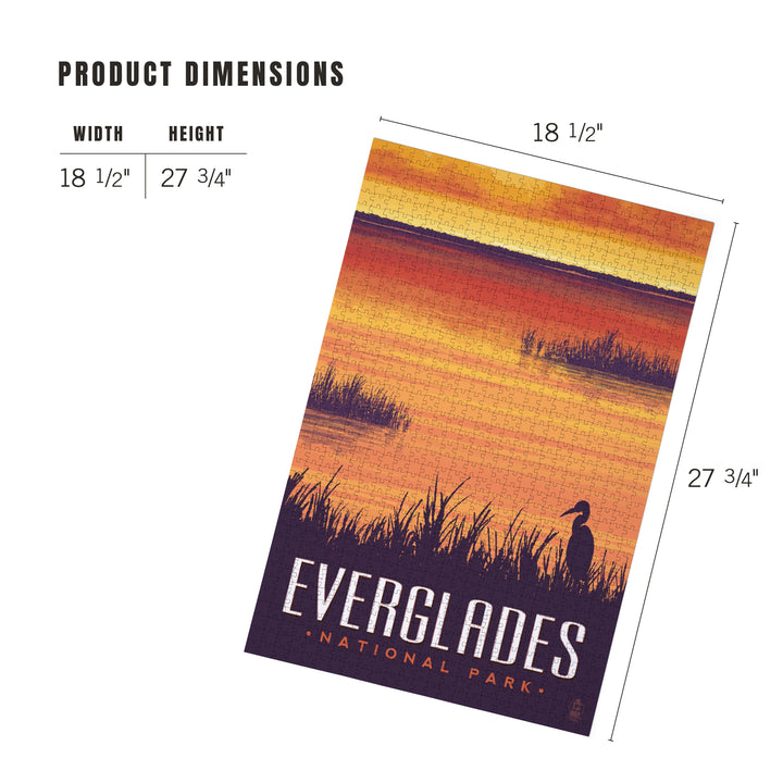 Everglades National Park, Sunset, Jigsaw Puzzle Puzzle Lantern Press 