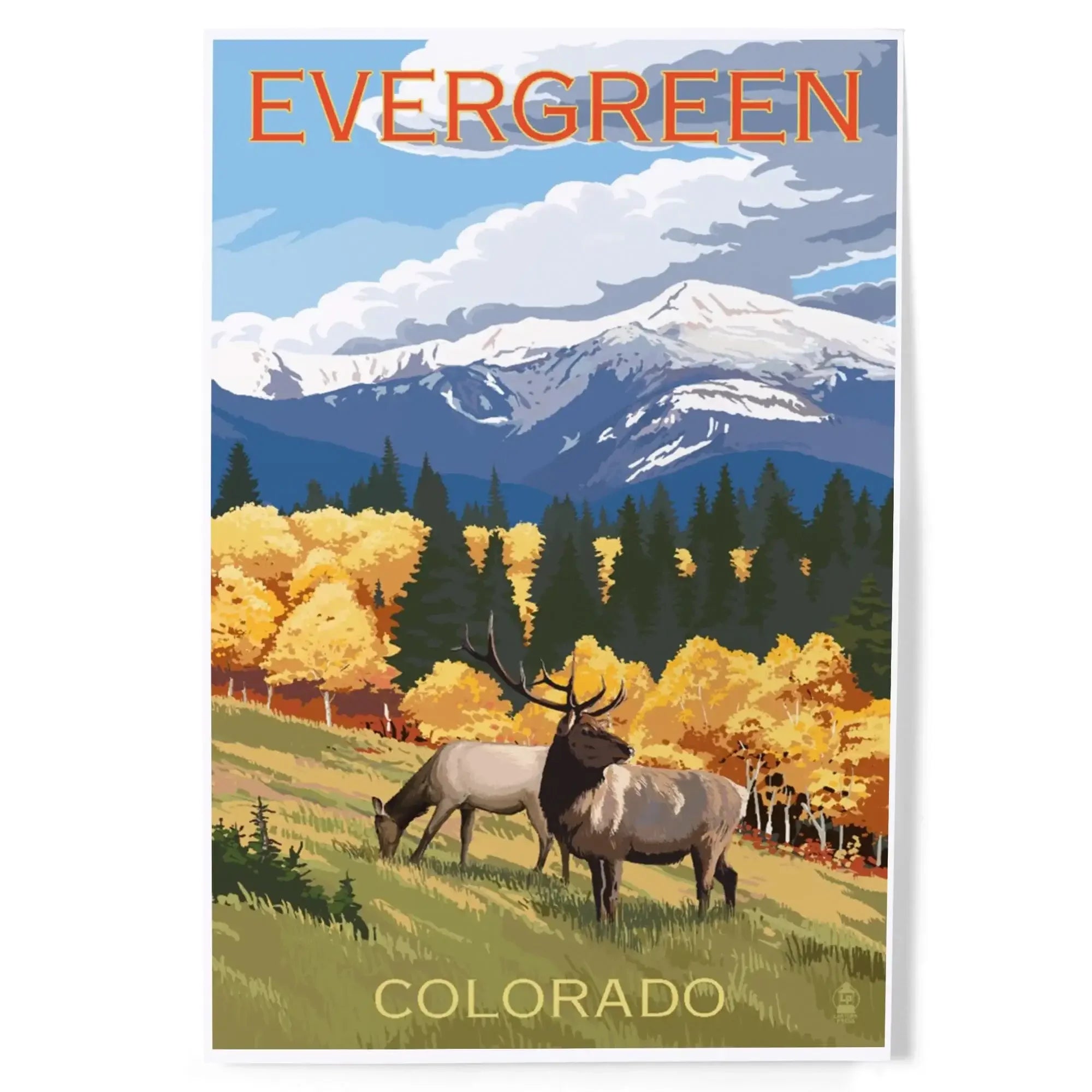 アート・デザイン・音楽 camdeleon Exterior.01 Custom Print Evergreen, Colorado, Elk and Mountains art prints, metal signs