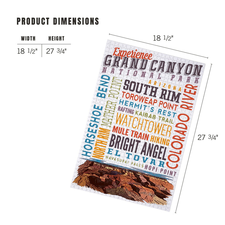 Experience Grand Canyon National Park, Arizona, Jigsaw Puzzle Puzzle Lantern Press 