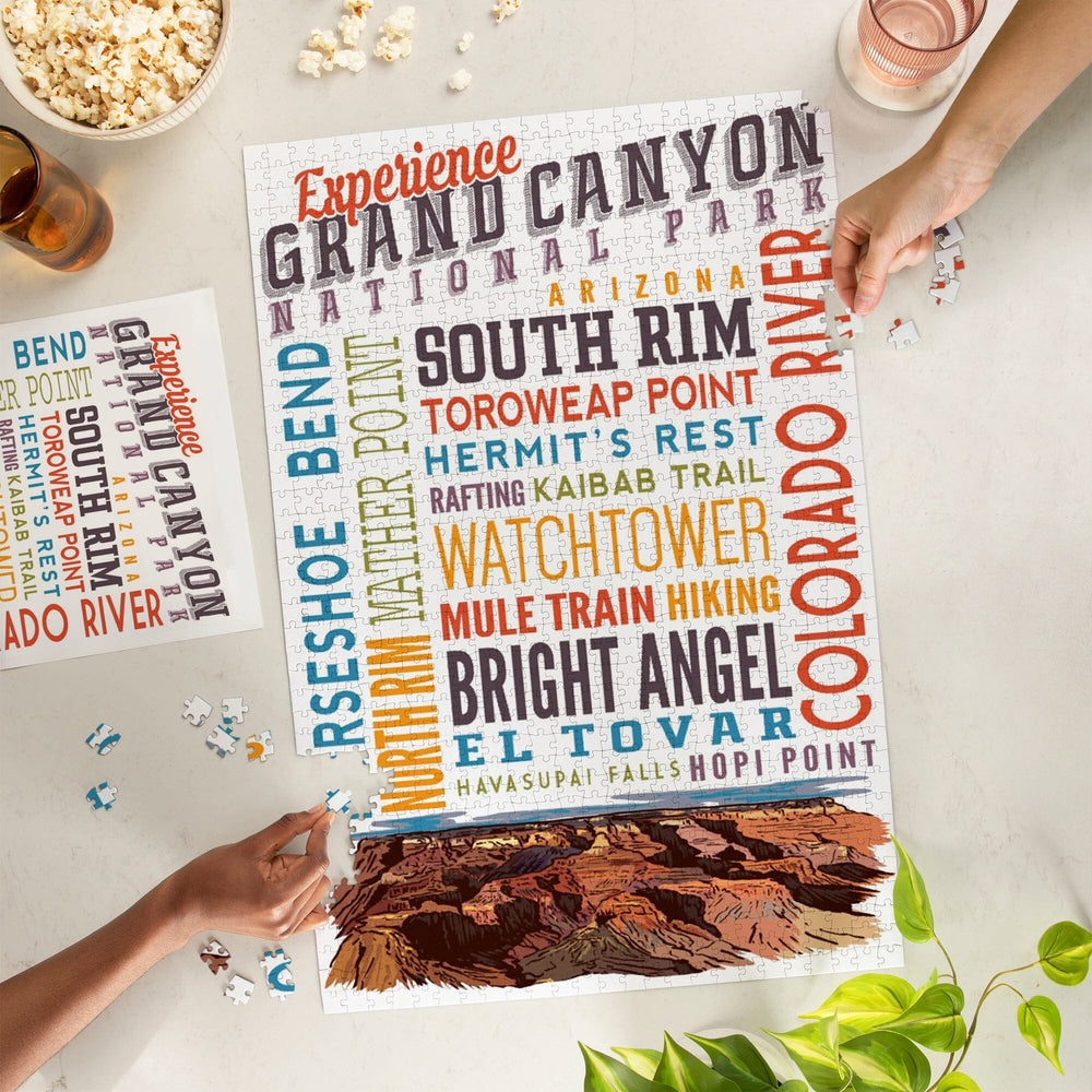 Experience Grand Canyon National Park, Arizona, Jigsaw Puzzle Puzzle Lantern Press 