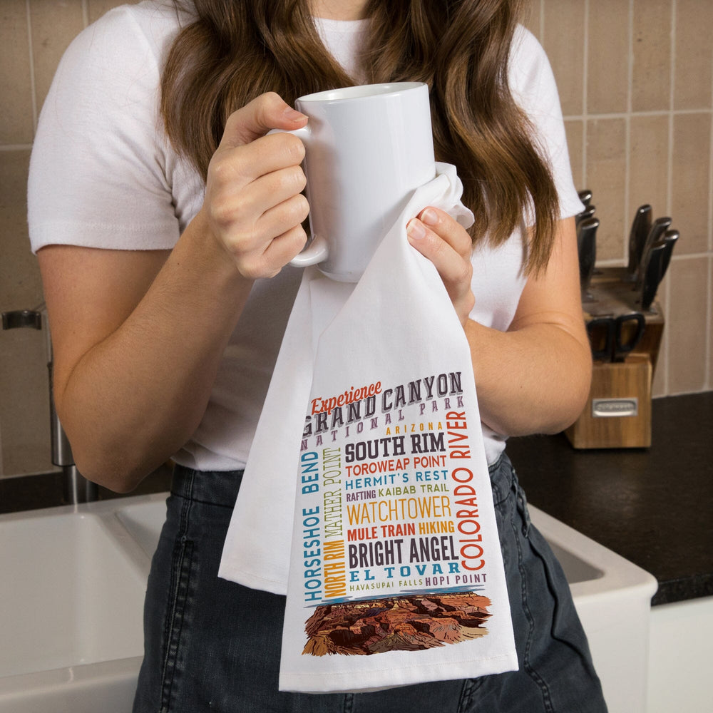 Experience Grand Canyon National Park, Arizona, Organic Cotton Kitchen Tea Towels Kitchen Lantern Press 