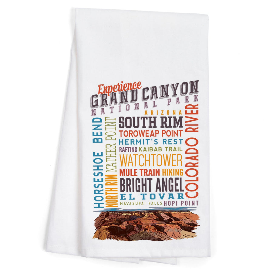 Experience Grand Canyon National Park, Arizona, Organic Cotton Kitchen Tea Towels Kitchen Lantern Press 