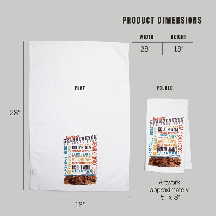 Experience Grand Canyon National Park, Arizona, Organic Cotton Kitchen Tea Towels Kitchen Lantern Press 