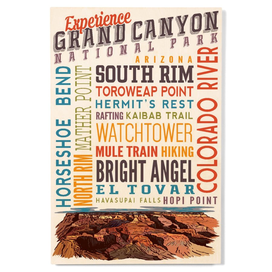 Experience Grand Canyon National Park, Arizona, Wood Signs and Postcards Wood Lantern Press 