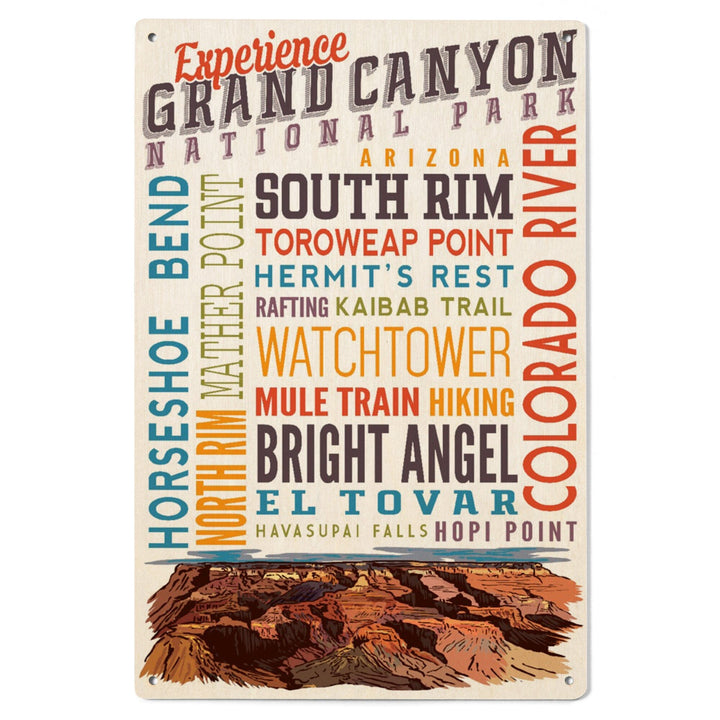 Experience Grand Canyon National Park, Arizona, Wood Signs and Postcards Wood Lantern Press 