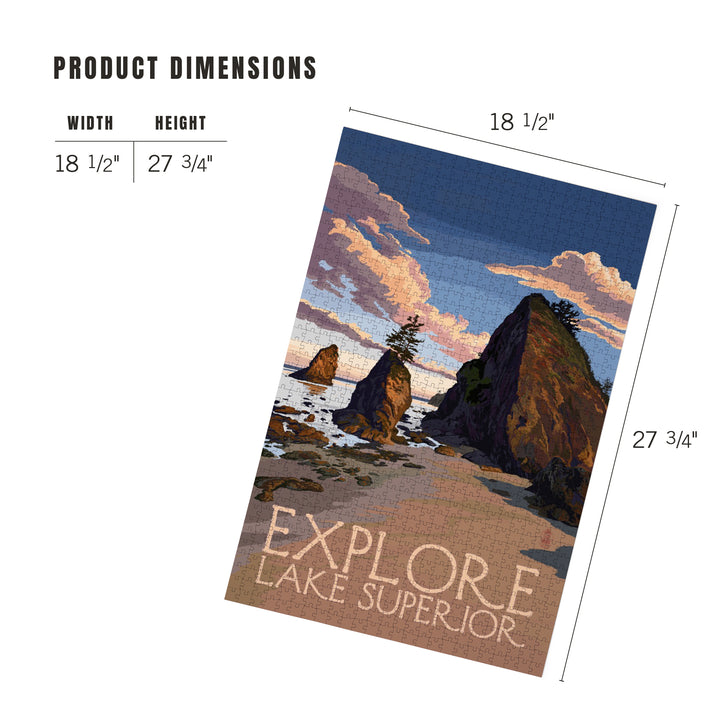 Explore Lake Superior, Rocky Shore, Jigsaw Puzzle Puzzle Lantern Press 