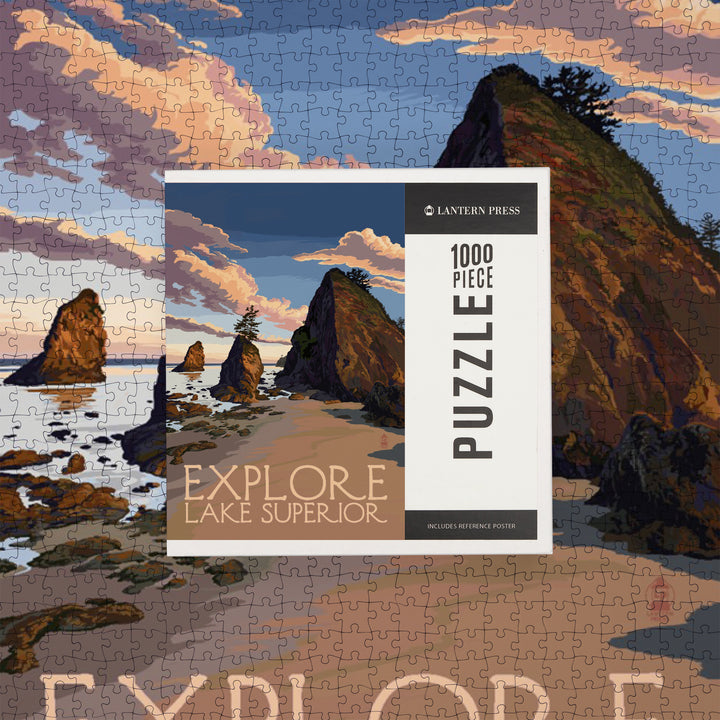 Explore Lake Superior, Rocky Shore, Jigsaw Puzzle Puzzle Lantern Press 
