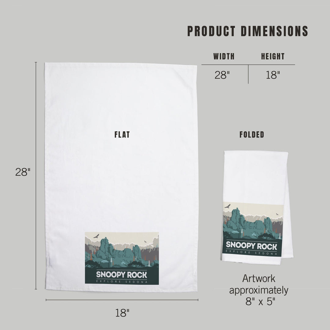 Explore Sedona, Arizona, Snoopy Rock, Organic Cotton Kitchen Tea Towels Kitchen Lantern Press 