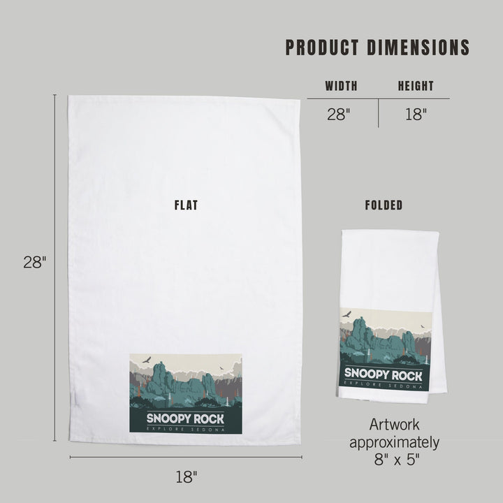 Explore Sedona, Arizona, Snoopy Rock, Organic Cotton Kitchen Tea Towels Kitchen Lantern Press 