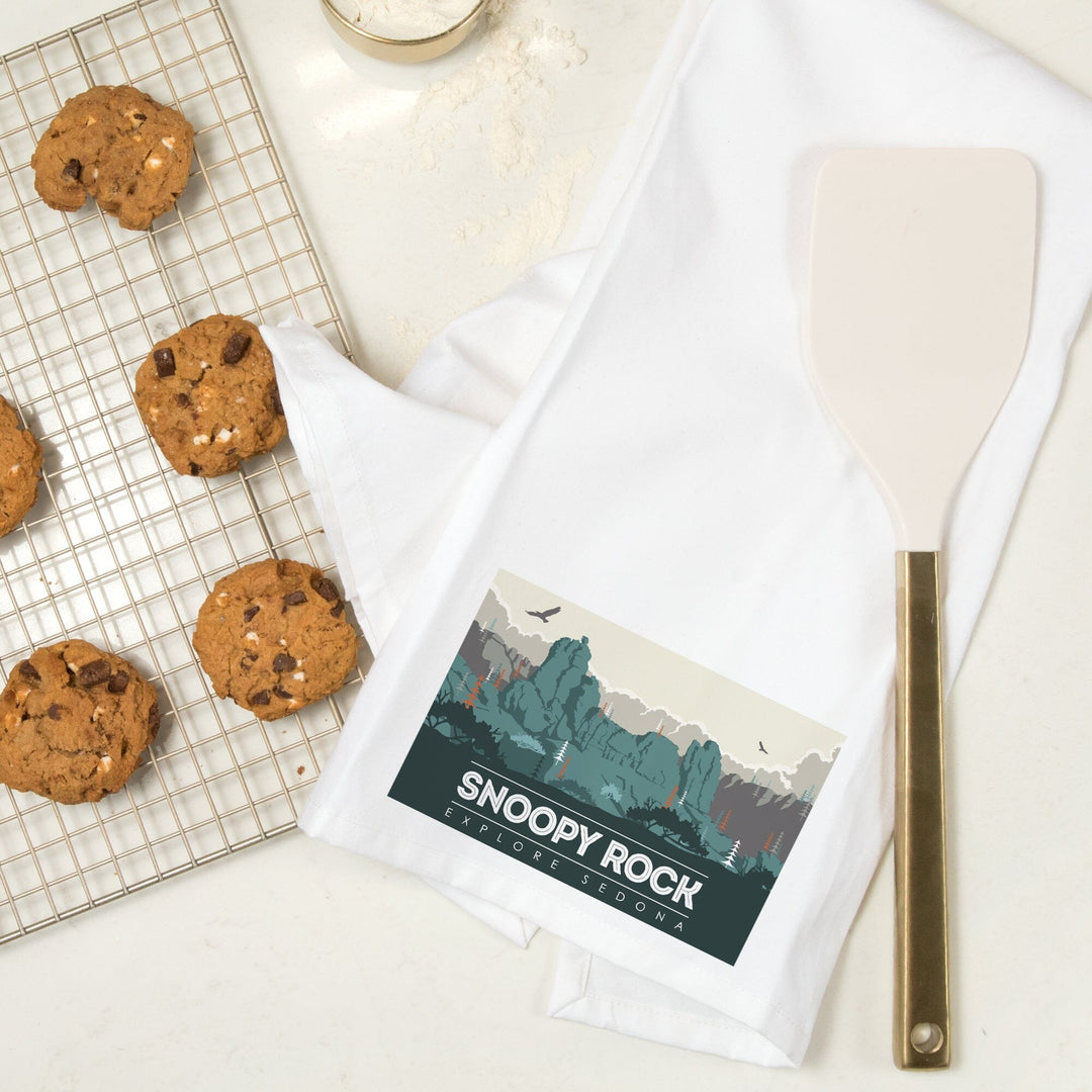 Explore Sedona, Arizona, Snoopy Rock, Organic Cotton Kitchen Tea Towels Kitchen Lantern Press 