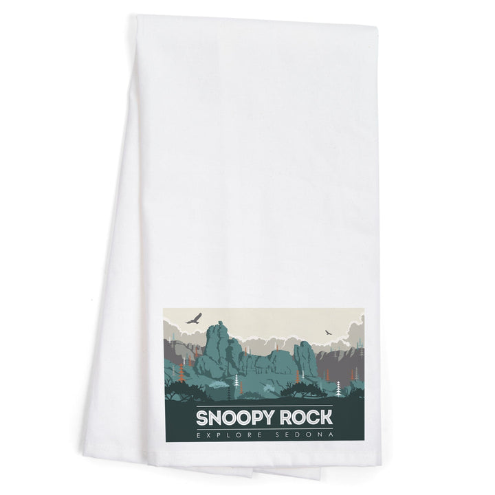 Explore Sedona, Arizona, Snoopy Rock, Organic Cotton Kitchen Tea Towels Kitchen Lantern Press 