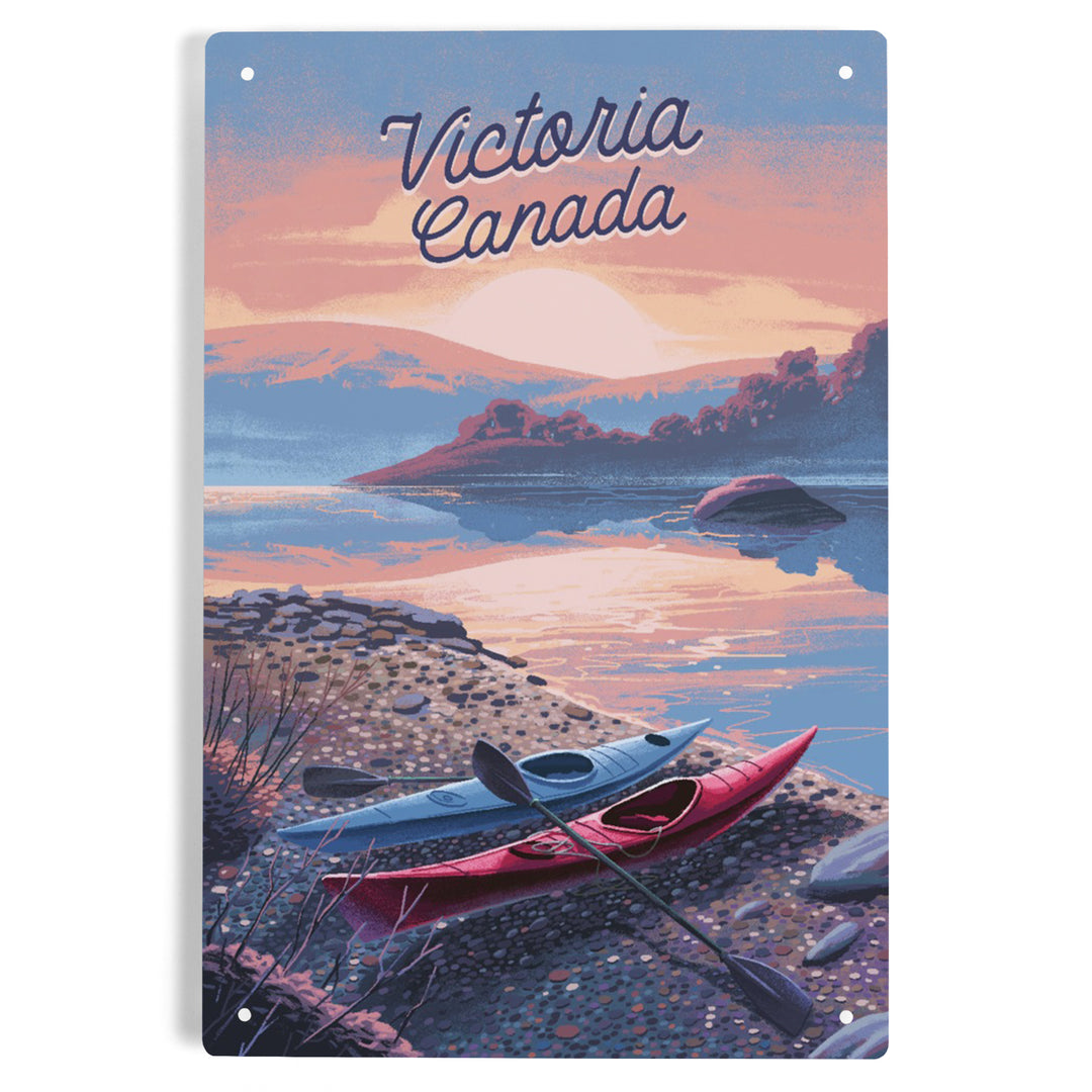 Victoria, Canada, Get Outside Series, Glassy Sunrise, Kayak, Metal Signs