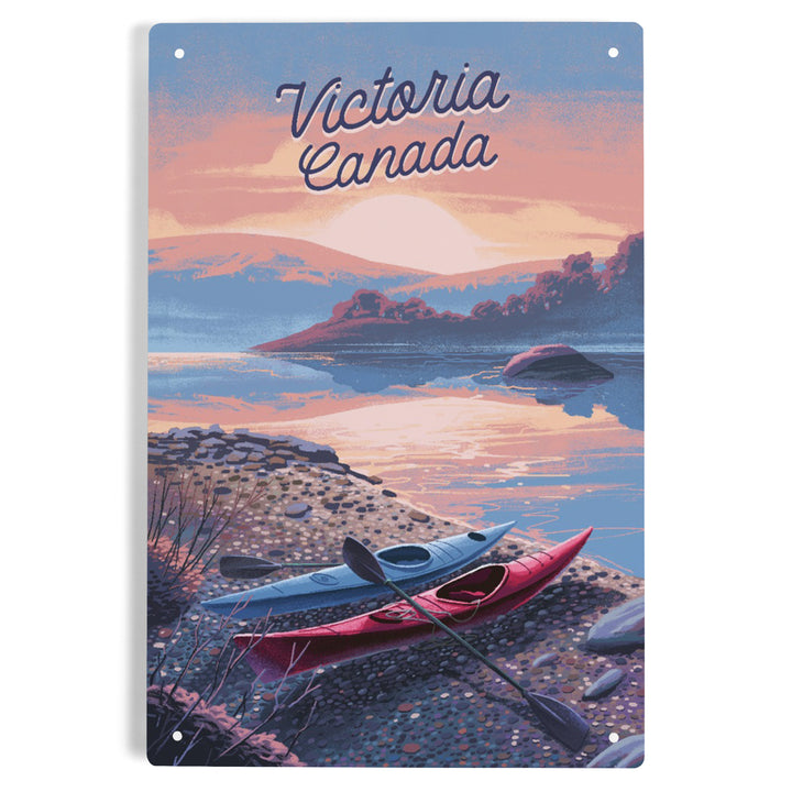 Victoria, Canada, Get Outside Series, Glassy Sunrise, Kayak, Metal Signs