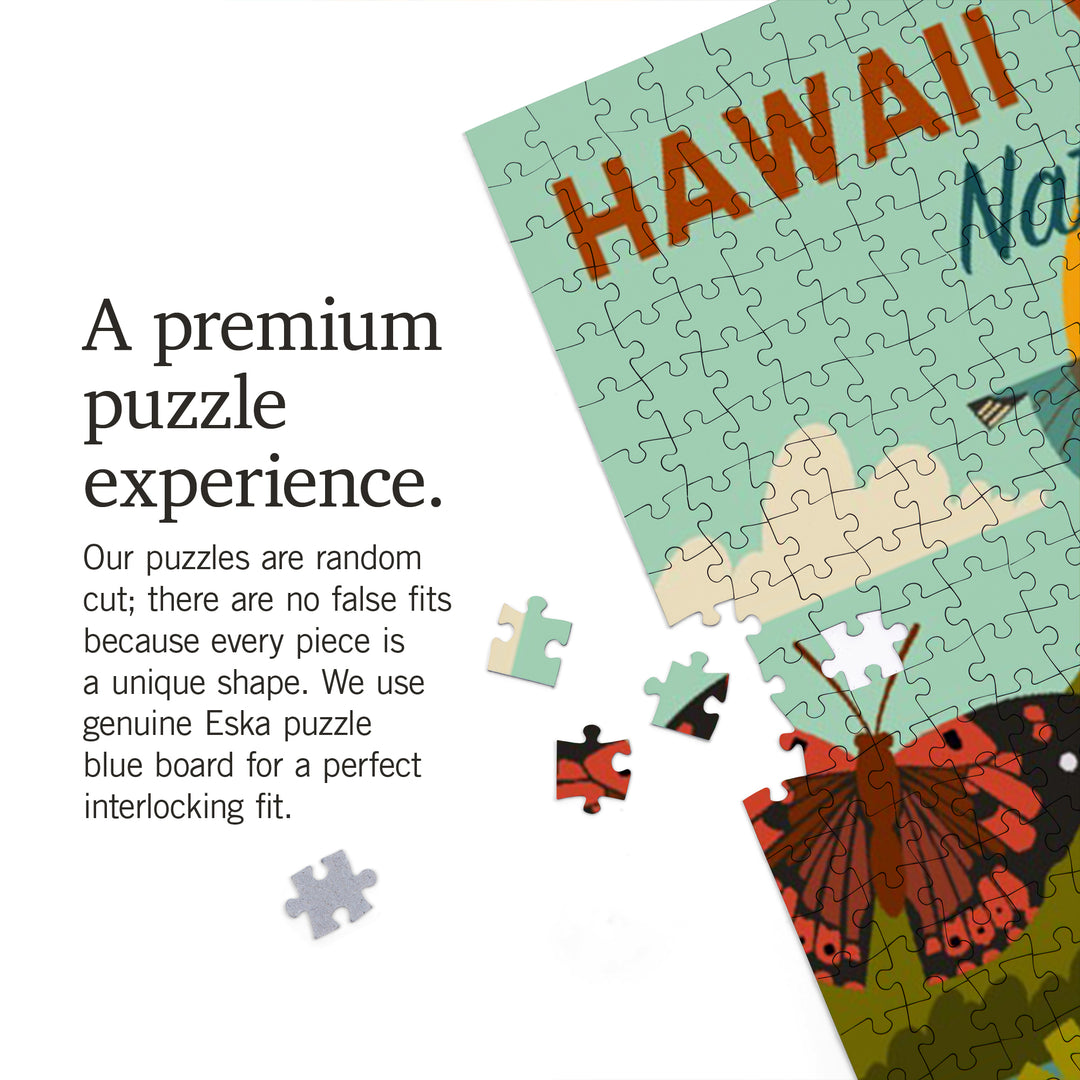 Hawaii Volcanoes National Park, Hawaii, Geometric National Park Series, Jigsaw Puzzle