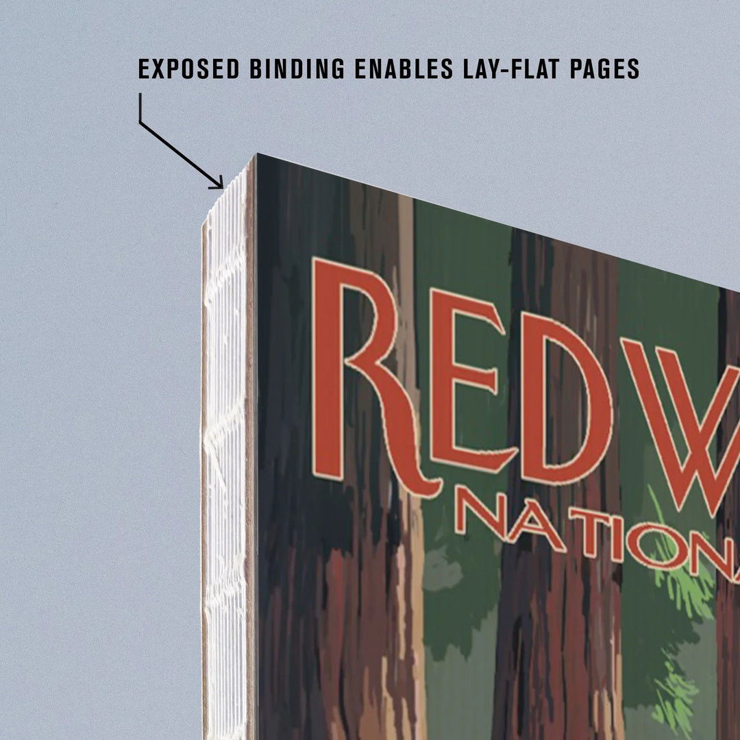 Lined 6x9 Journal, Redwood National Park, Forest Grove in Spring, Lay Flat, 193 Pages, FSC paper