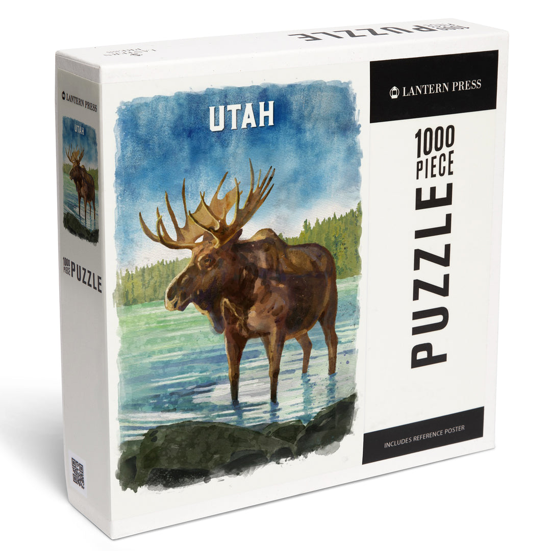 Utah, Watercolor Study, Moose, 1000 Piece Jigsaw Puzzle