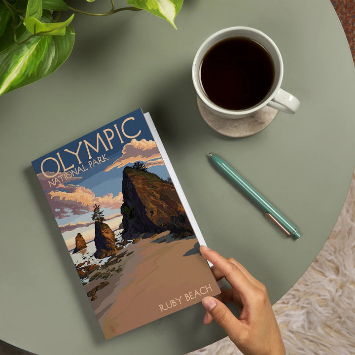 Lined 6x9 Journal, Olympic National Park, Washington, Ruby Beach, Lay Flat, 193 Pages, FSC paper