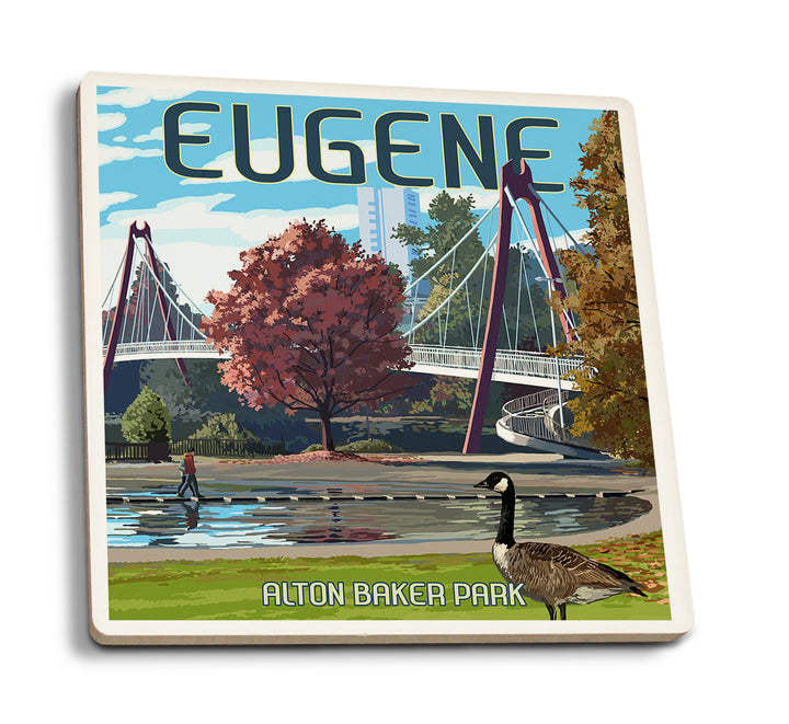 Eugene, Oregon, Cityscape, Coaster Set