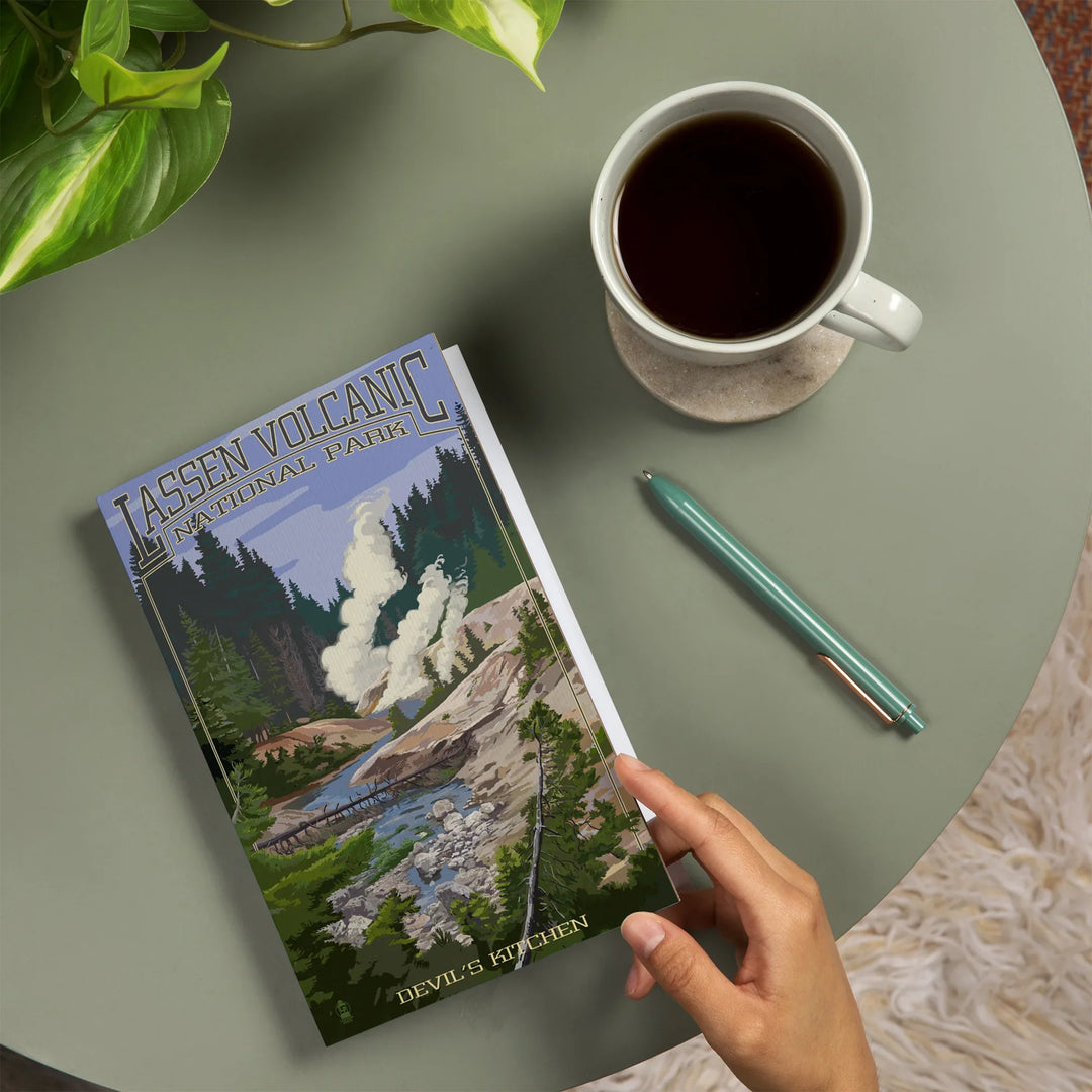 Lined 6x9 Journal, Lassen Volcanic National Park, California, Devil's Kitchen, Lay Flat, 193 Pages, FSC paper