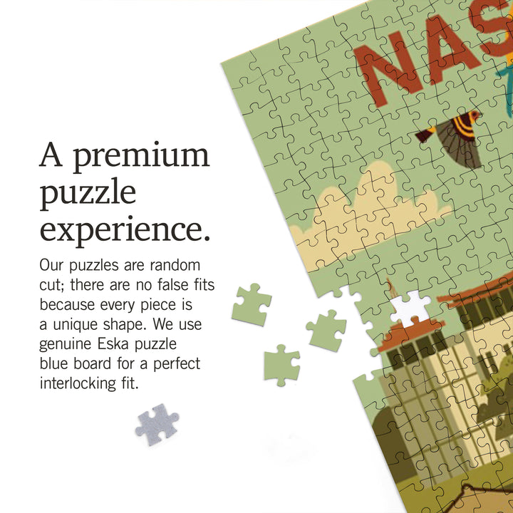 Nashville, Tennessee, Geometric City Series, Jigsaw Puzzle