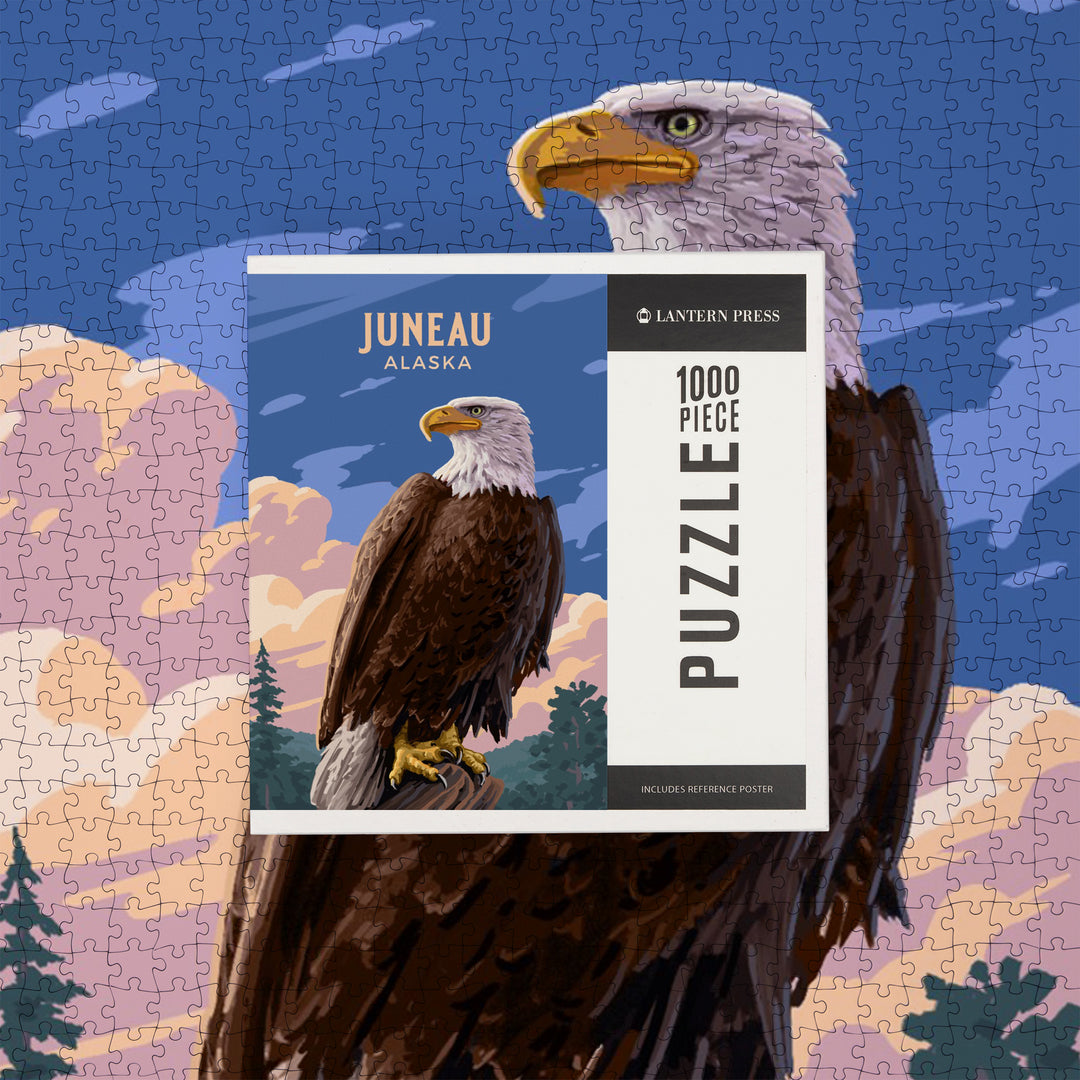 Juneau, Alaska, Painterly, Bald Eagle, Jigsaw Puzzle