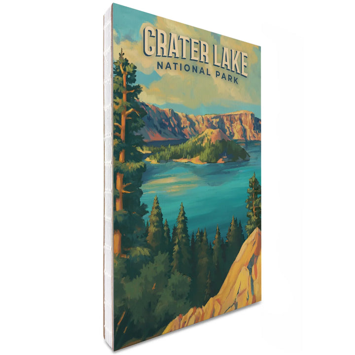 Lined 6x9 Journal, Crater Lake National Park, Oregon, Oil Painting National Park Series, Lay Flat, 193 Pages, FSC paper