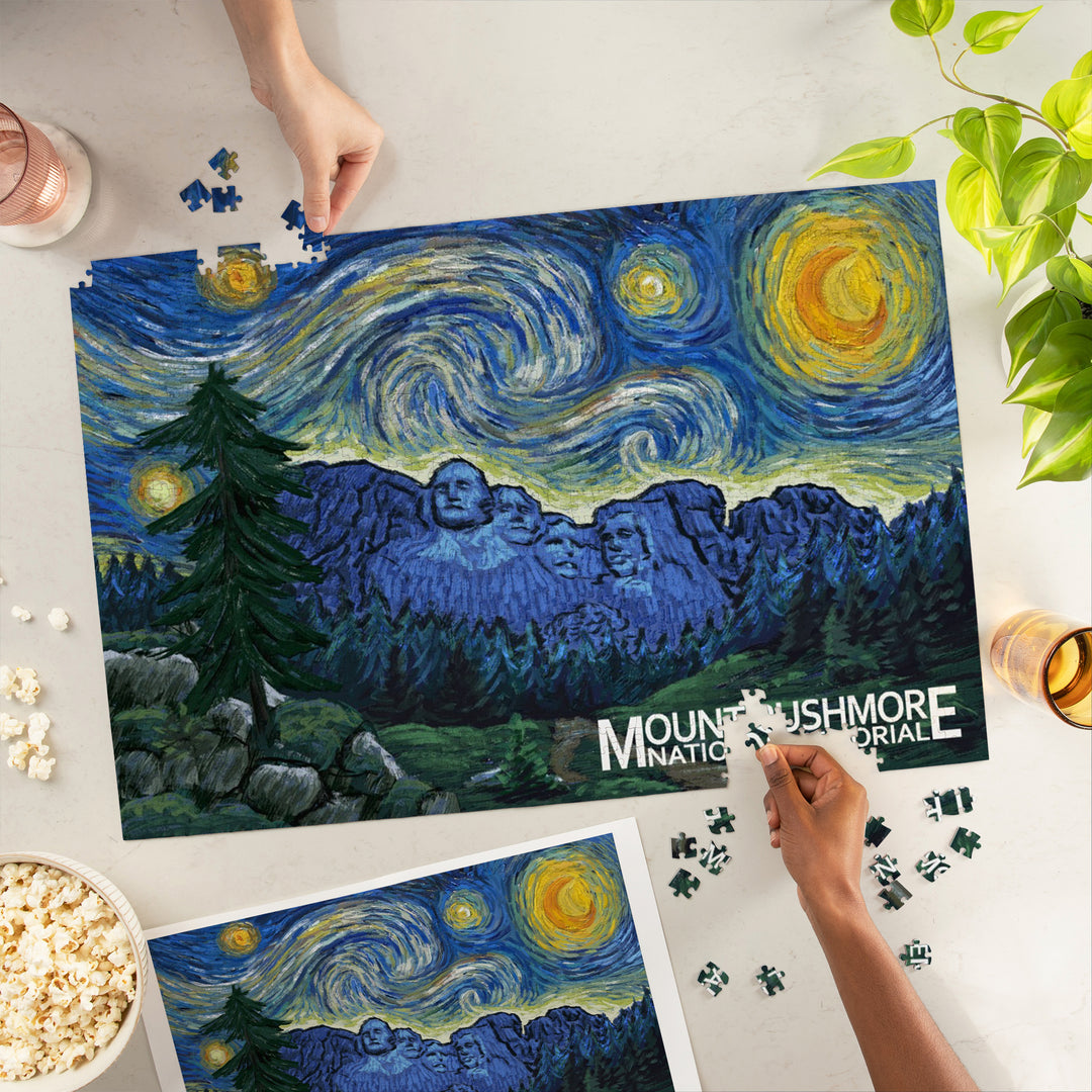 Mount Rushmore National Memorial, South Dakota, Starry Night, Jigsaw Puzzle