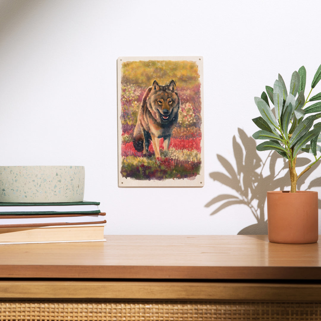 Watercolor Study, Gray Wolf, Wood Signs and Postcards