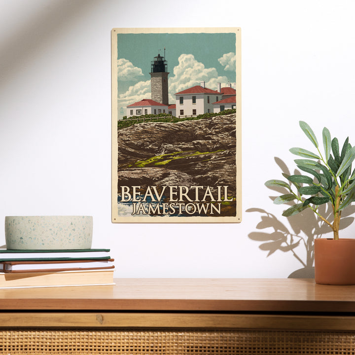 Jamestown, Rhode Island, Letterpress, Beavertail, Wood Sign and Postcards