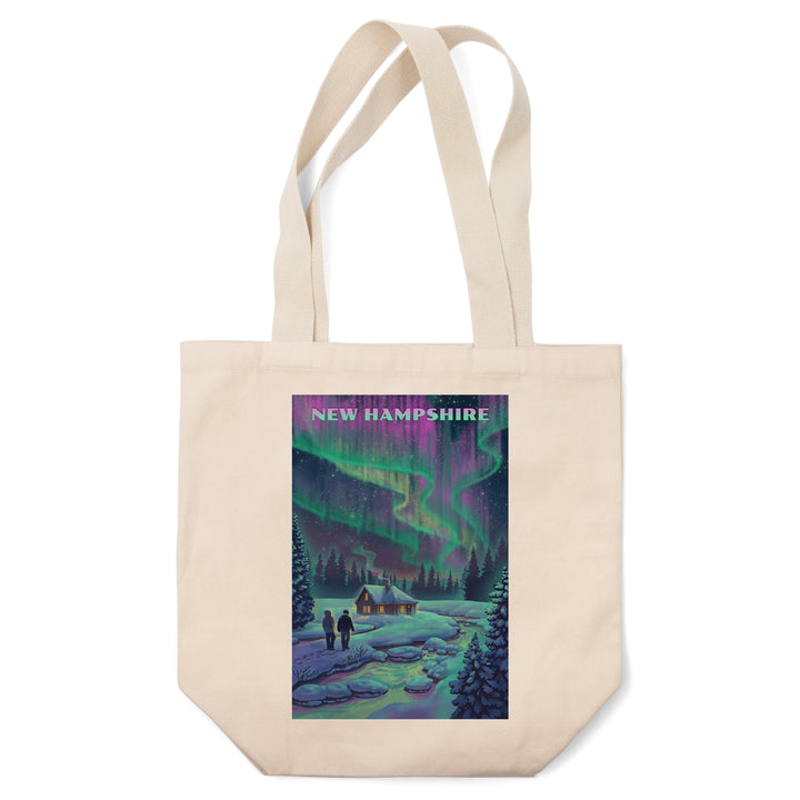 New Hampshire, Northern Lights and Cabin, Tote Bag