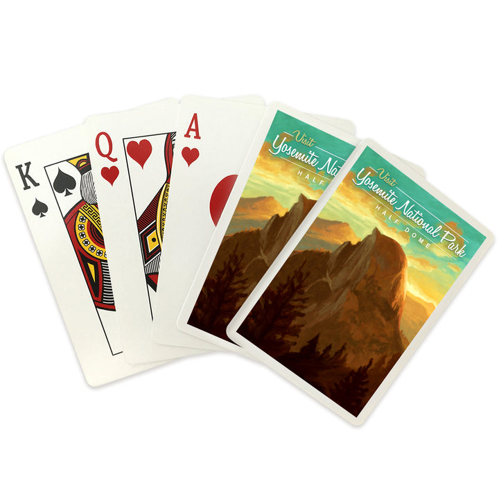 Playing Cards, Yosemite National Park, California, Visit Half Dome, Oil Painting, 52 Card Deck with Jokers in Box, Unique Art