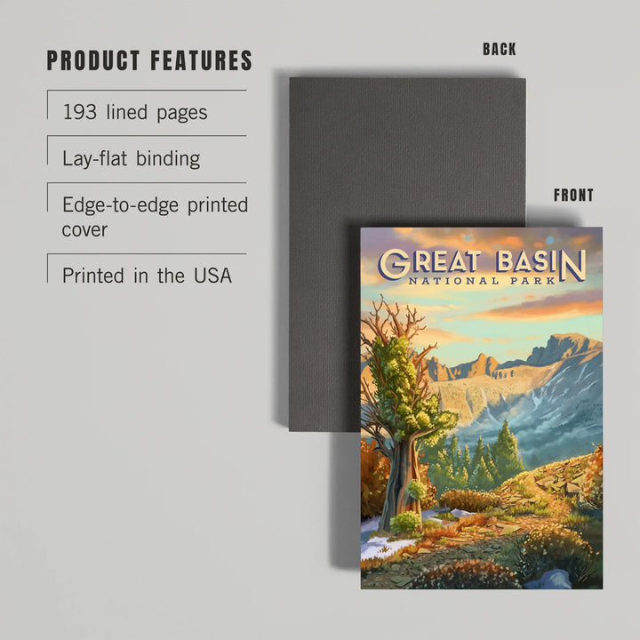 Lined 6x9 Journal, Great Basin National Park, Nevada, Oil Painting, Lay Flat, 193 Pages, FSC paper