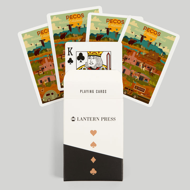 Playing Cards, Pecos National Historical Park, New Mexico, Geometric, 52 Card Deck with Jokers in Box, Unique Art