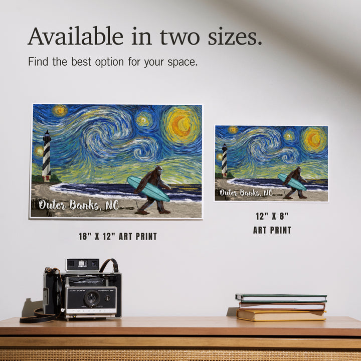 Outer Banks, North Carolina, Starry Night, Bigfoot on the Beach, Art & Giclee Prints