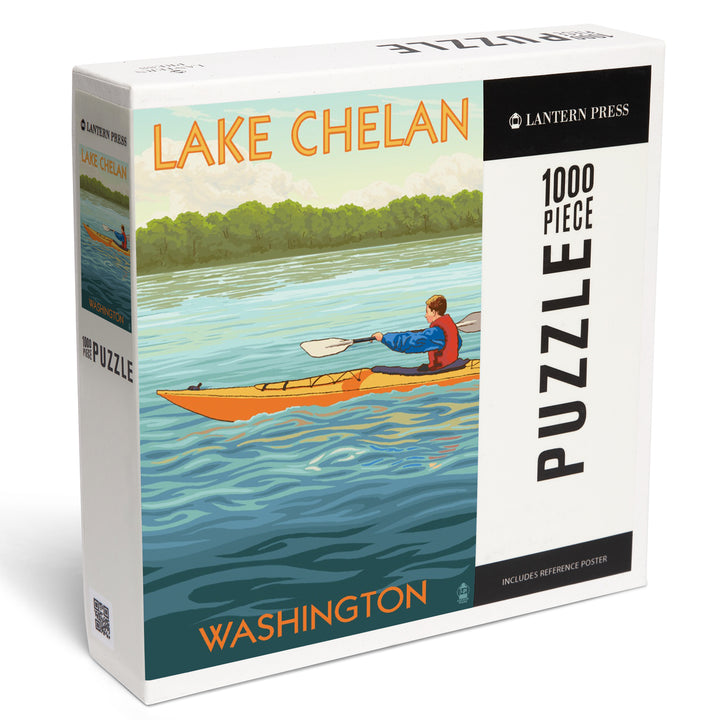 Lake Chelan, Washington, Kayak Scene, Jigsaw Puzzle