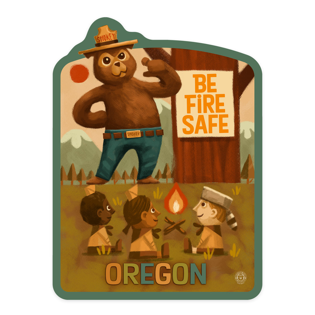 Oregon, Smokey Bear, Fire Safety School, Vinyl Sticker