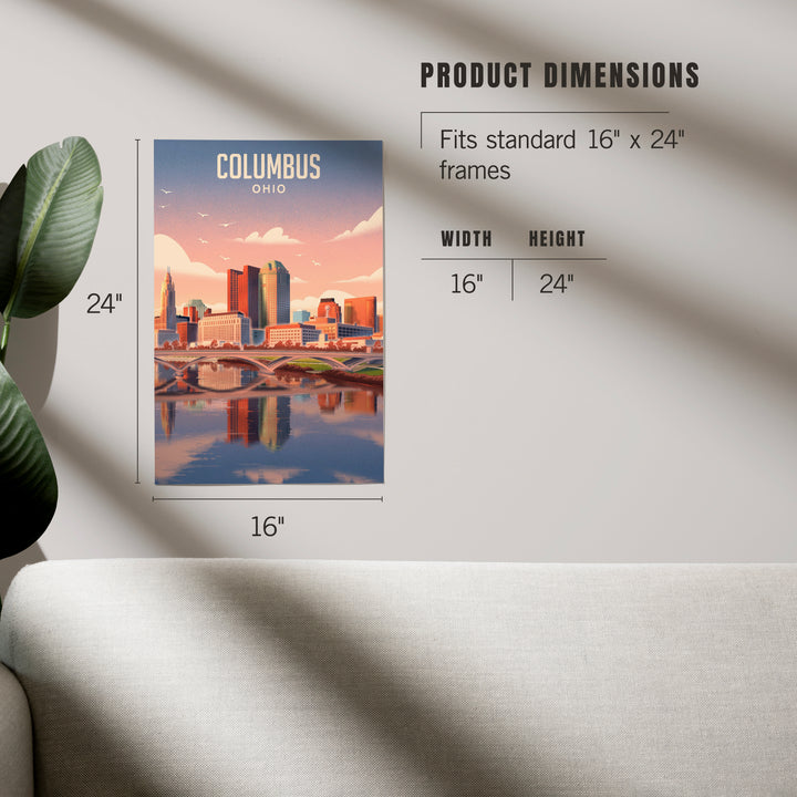 Columbus, Ohio, Lithograph City Series, Art & Giclee Prints