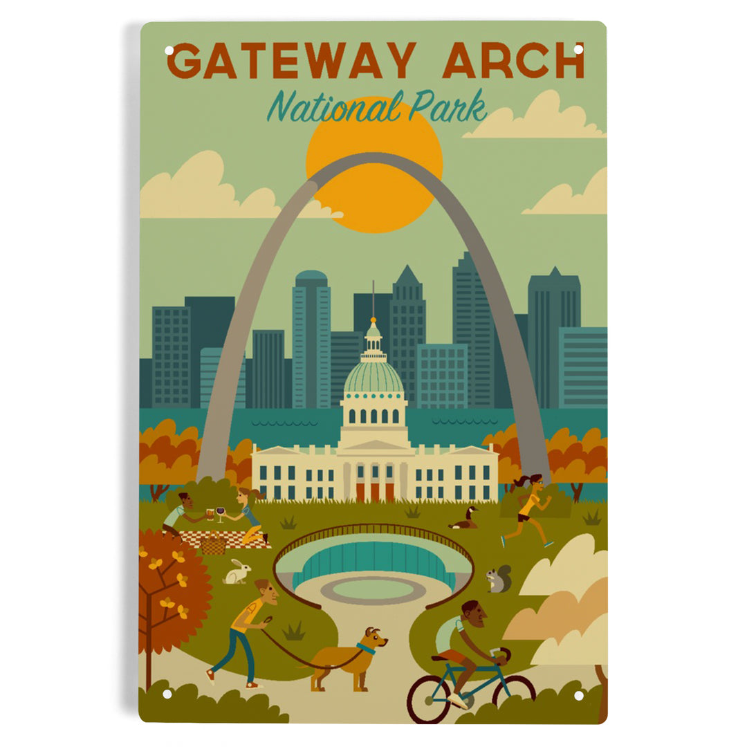 Gateway Arch National Park, Missouri, Geometric National Park Series, Metal Signs