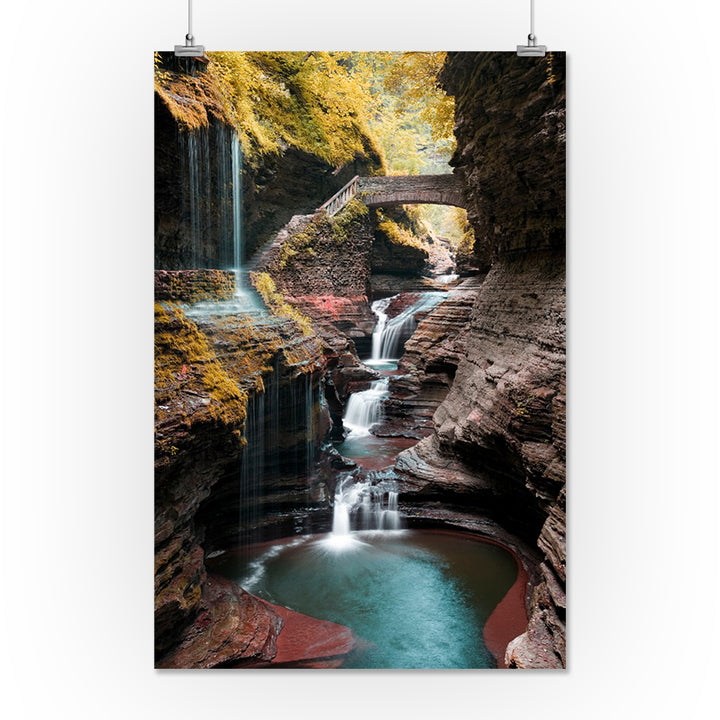 Watkins Glen State Park, New York, Waterfall Scene, Art & Giclee Prints